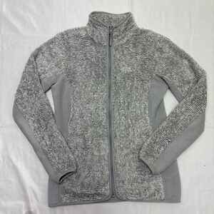Jack Wolfskin Pine Leaf Jacket Fleece Soft Sherpa Grey Women’s Small Full Zip